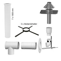 Abgasrohr Kunststoff (Polypropylen) DN 80 mm 7 m