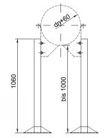 Wandhalter Verlängerung 1060 mm Wandabstand -1010 mm