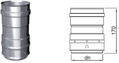 Flexrohr einl. - doppellagig Adapter Ø 130 mm Rohr...