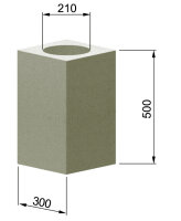 Mantelsteine Formsteine 500 x 300 x 300 x Ø 210 mm