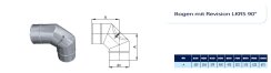 Kamin - Schornsteinsanierung Winkel / Bogen 90 Grad starr mit Reinigung DN 200 mm 1,0 mm