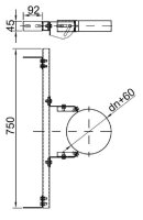 Schornstein Sparrenbefestigung inkl. Wandhalterung 50 - 100 mm DW 180 mm