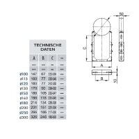 Kamin. - Schornsteinsanierung Wandabstandshalter verstellbar DN 130 mm 239-353 mm