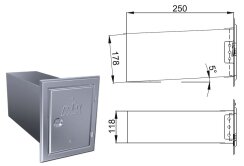 W3G Schornsteinsanierung Kastenverlängerung inkl. Edelstahltür L 250 mm