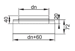 Edelstahlschornstein Mündungsabschluss Flach Standard DW 120 mm schmales Klemmband