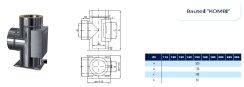 Edelstahlschornstein Kombibauteil Grundplatte Reinigung und T-Anschluss DW 120 mm 0,5 mm schmales Klemmband